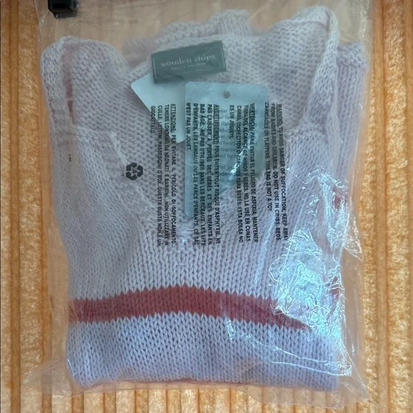 Wooden Ships Pink and Orange V-Neck Sweater - Picture 3 of 4